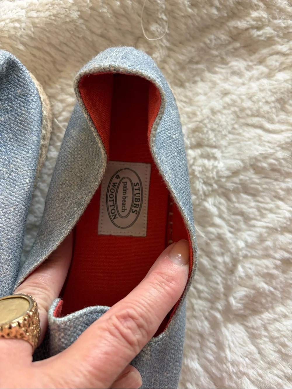 Stubbs and Wootton slip-On Women's Casual espadrille Loafers in Light Blue